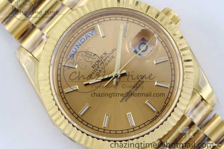 Bracelet YG 40mm Steel 904L 1:1 on YG TWF Dial Edition A2836 Best Crystal Date YG Day 0311